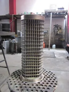 Banco de tubos de intercambiador de calor en taller